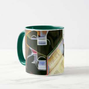 Buch, Pipe und Brille, Juan Gris, Vintager Kubismu Tasse