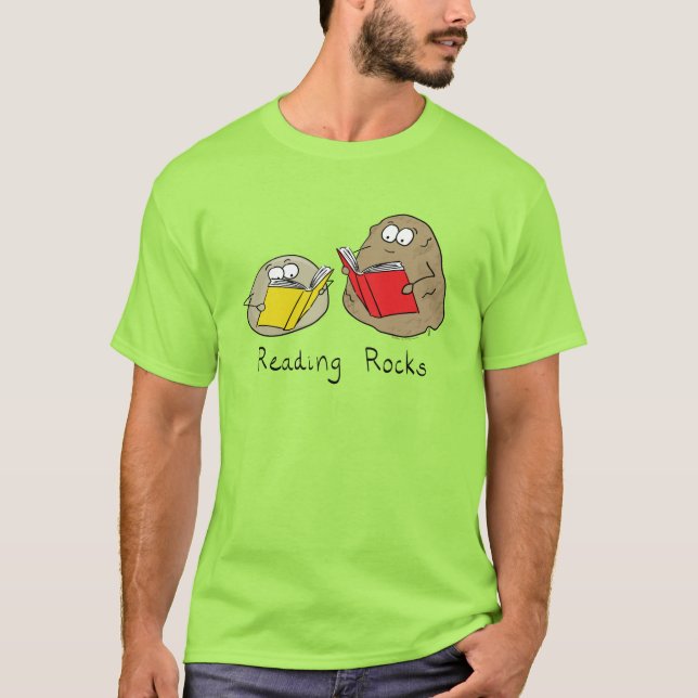 Buch "Reading Rocks Funny Book" T-Shirt (Vorderseite)