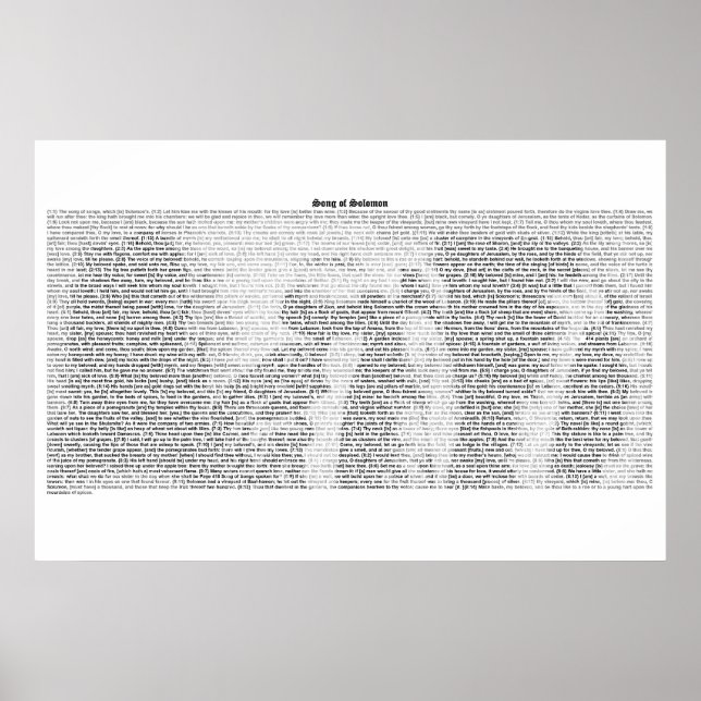 Buch Song of Solomon (vollständiger Text von KJV) Poster (Vorne)