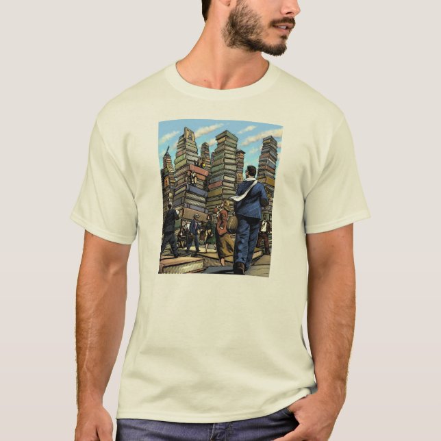 Buch-Stadt-T-Shirt T-Shirt (Vorderseite)