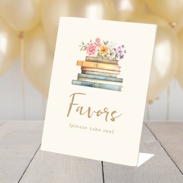 Buch Thema Geschenke Schild (Book Theme Favors Sign by Painted Paperie
)