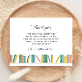 Buch Theme Storybook Baby Shower Dankeskarte
