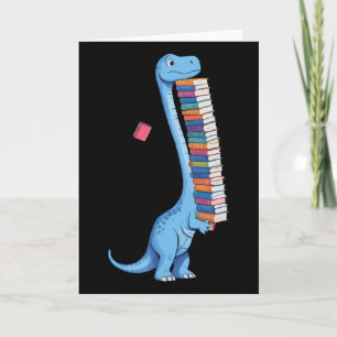 Buch tragender Dinosaurier lesender Dino Karte