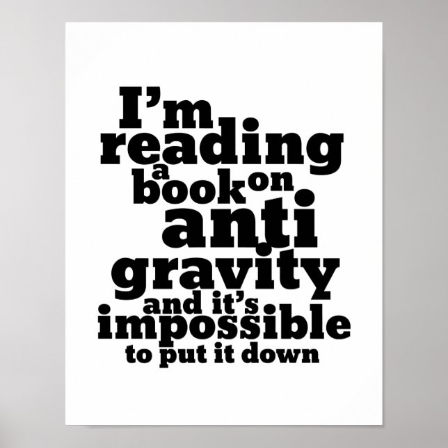Buch über Anti Gravity Funny Science Geek Puns Poster (Vorne)