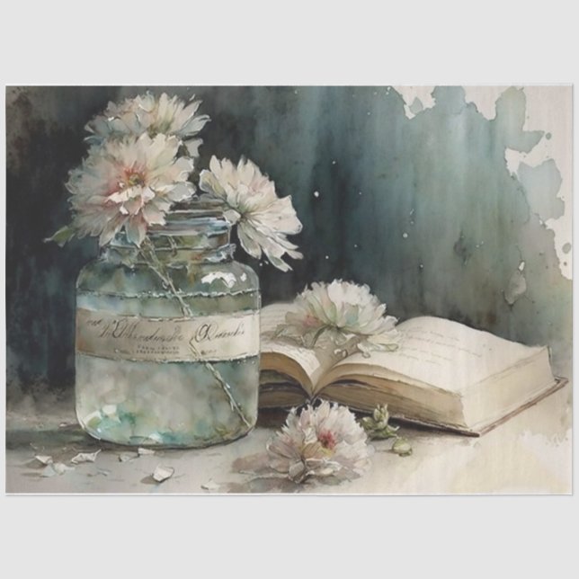 Buch und Flasche Seidenpapier (Vorderseite)