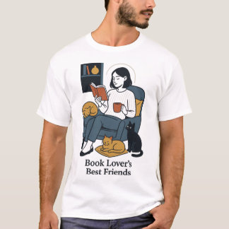 Buch und Katzen T-Shirt