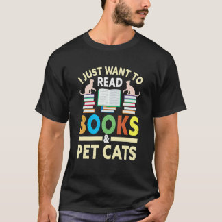 Buch- und Katzenbekleidung für Bücherwürmer, die B T-Shirt