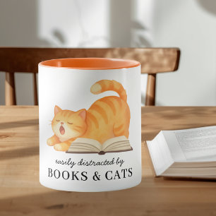 Buch- und Katzenliebhaber Lustige Buchliebhaber-Sp Tasse