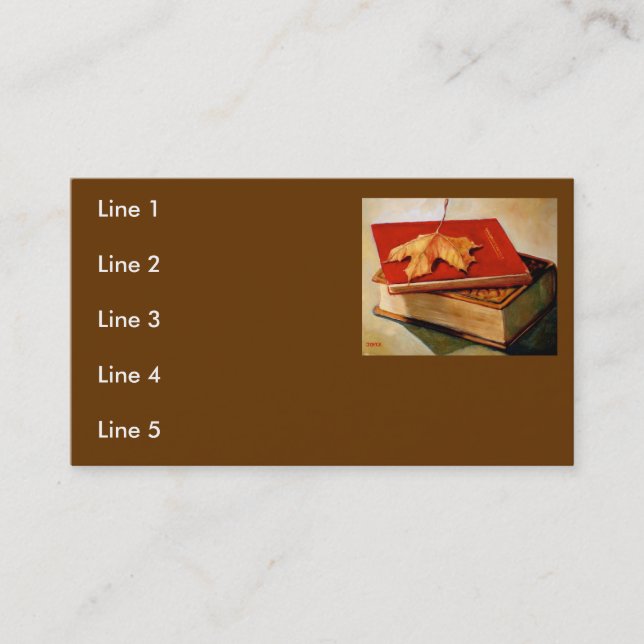 BUCH-VISITENKARTEN VISITENKARTE (Vorderseite)