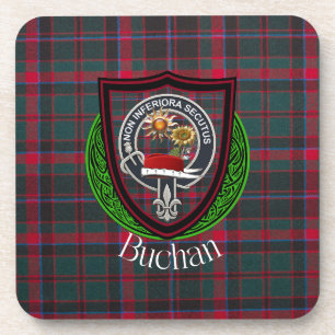 Buchan Scottish Clan Tartan & Wappen Getränkeuntersetzer