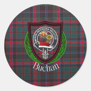 Buchan Scottish Clan Tartan & Wappen Runder Aufkleber
