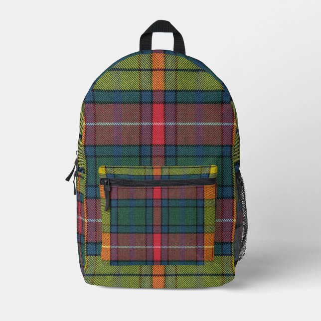 Buchanan Ancient Tartan Pattern Bedruckter Rucksack (Vorderseite)