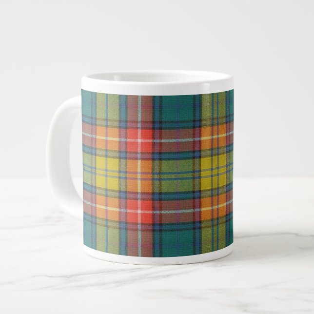 Buchanan Ancient Tartan Pattern Jumbo-Tasse (Vorderseite Links)