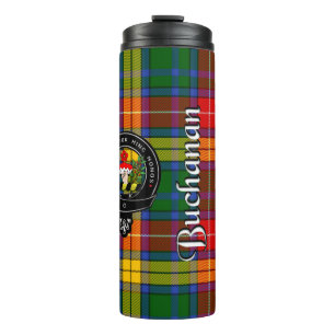 Buchanan Clan Abzeichen & Tartan Thermosbecher
