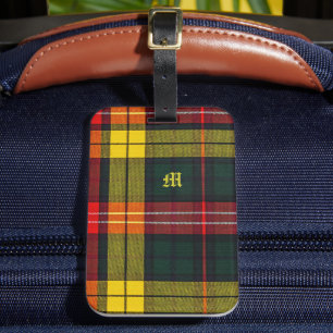 Buchanan Clan Plaid schottisches Muster Monogramm Gepäckanhänger