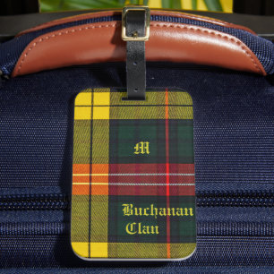 Buchanan Clan Plaid schottisches Muster Monogramm Gepäckanhänger