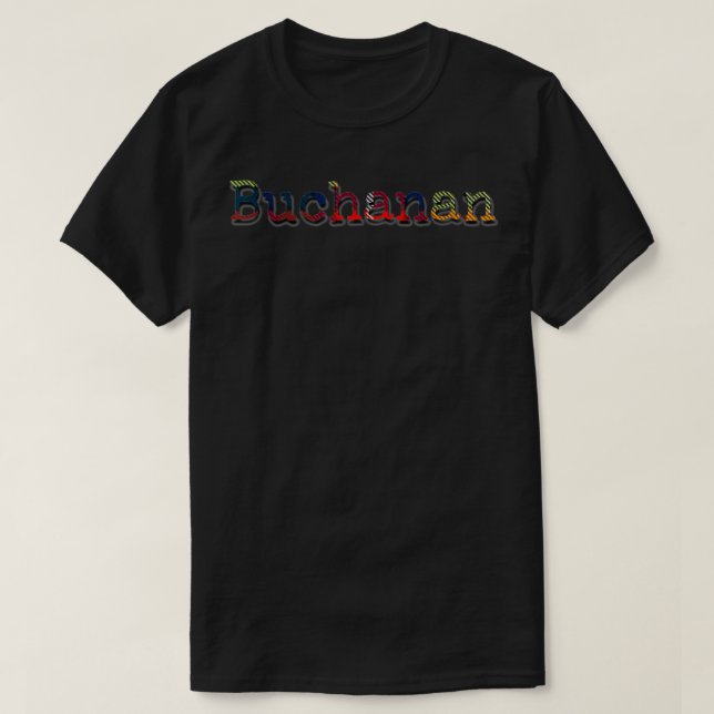 Buchanan Clan Red Green Yellow Scott Kariert T-Shirt (Design vorne)