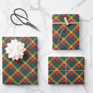 Buchanan Clan Tartan Kariert Weihnachten Geschenkpapier Set