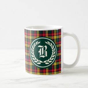 Buchanan-Familien-rotes und gelbes Kaffeetasse