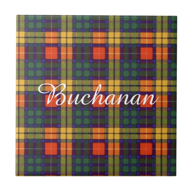 Buchanan-Familienclan karierter schottischer Kilt Fliese (Vorderseite)