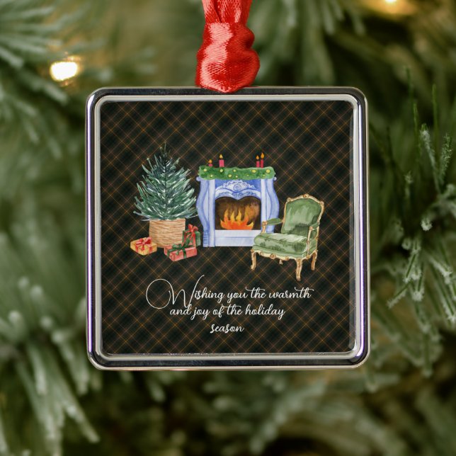 Buchanan Hunting Modern Original Scottish Tartan Ornament Aus Metall (Baum)