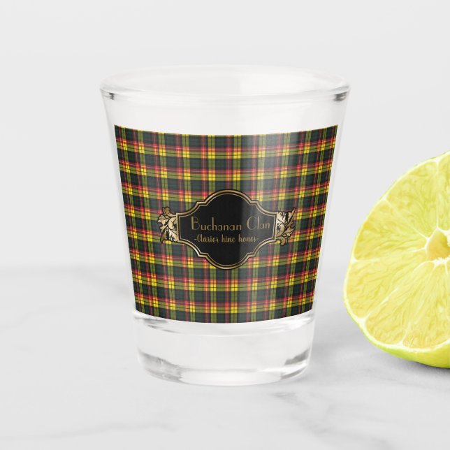 Buchanan Modern Original Scottish Clan Tartan Schnapsglas (Vorderseite)