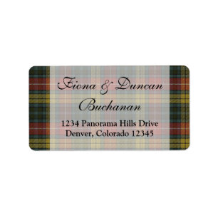 Buchanan Patiné Clan Tartan Étiquette de adresse