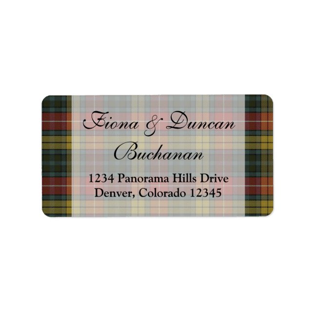 Buchanan Patiné Clan Tartan Étiquette de adresse (Devant)