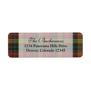 Buchanan Patiné Tartan Adresse de retour Étiquette