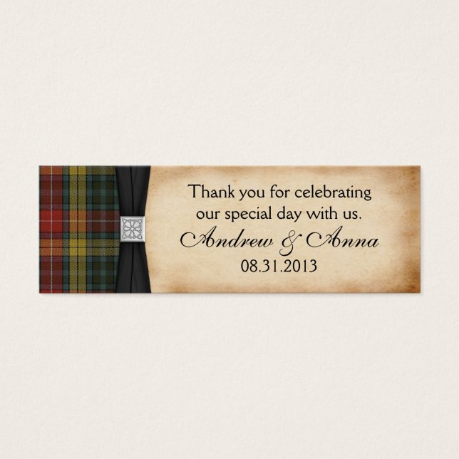 Buchanan Patiné Tartan Mariage Merci Favor (Devant)