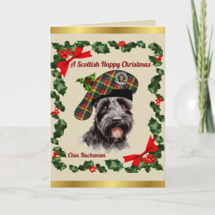 Buchanan Scottie Dog Personalisiert Xmas Karte