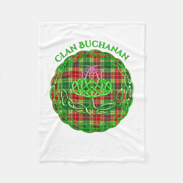 Buchanan Scottish Tartan Celtic Thistle Fleecedecke (Vorderseite)