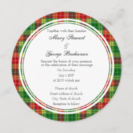 Buchanan Scottish Wedding Round Einladung