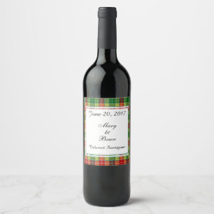 Buchanan Scottish Wedding Wine Label Weinetikett