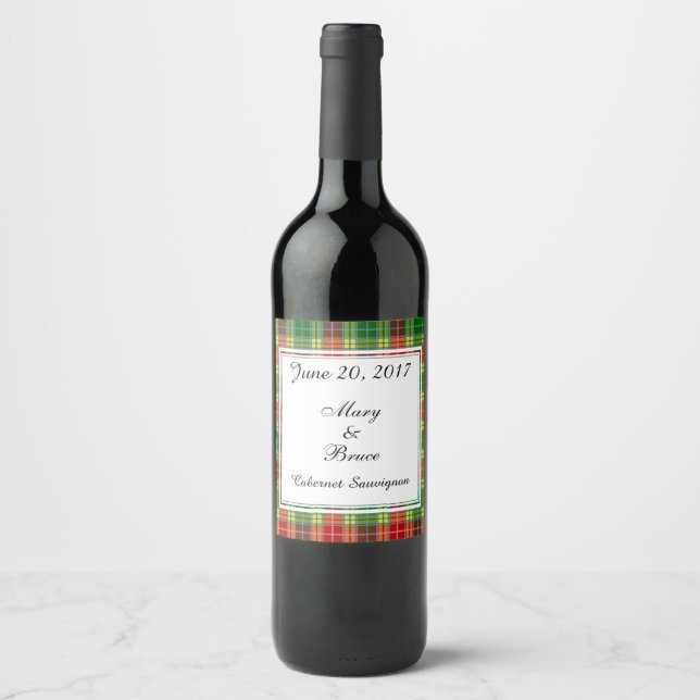 Buchanan Scottish Wedding Wine Label Weinetikett (Vorderseite)
