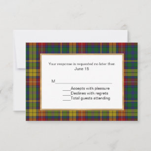 Buchanan Tartan Kariert Wedding RSVP Card Karte