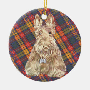 Buchanan Tartan Scottie Keramik Ornament