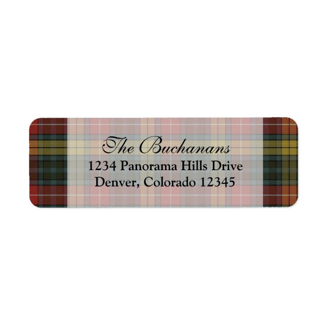 Buchanan Weathered Tartan Rücksendeadressen-Aufkle (Vorne)