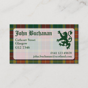 Buchanantartan-Visitenkarte Visitenkarte