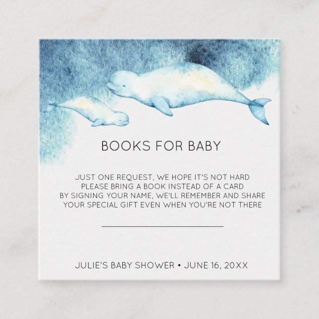 Buchanfrage | Baby Beluga Babydusche Begleitkarte (Vorderseite)
