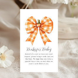 Buchanfrage | Fall Orange Bow Baby Dusche Begleitkarte