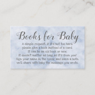 Buchanfrage für Baby Shower Blue Gedicht Einladung