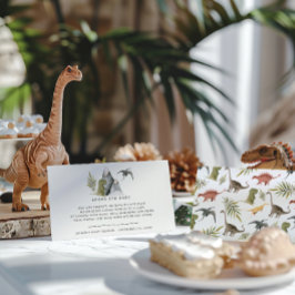 Buchanfrage | Little Dinosaur Baby Dusche Begleitkarte