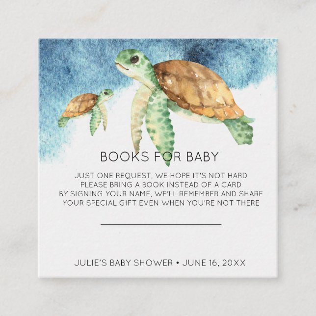 Buchanfrage | Sea Turtle Baby Shooting Insert (Vorderseite)