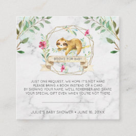 Buchanfrage | Tropical Sloth Baby Dusche Begleitkarte