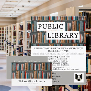 Buchanzeige, Bibliothekar, Bibliothek Visitenkarte