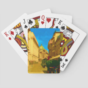 Bucharest Pallace Digital Painting Art Print Spielkarten