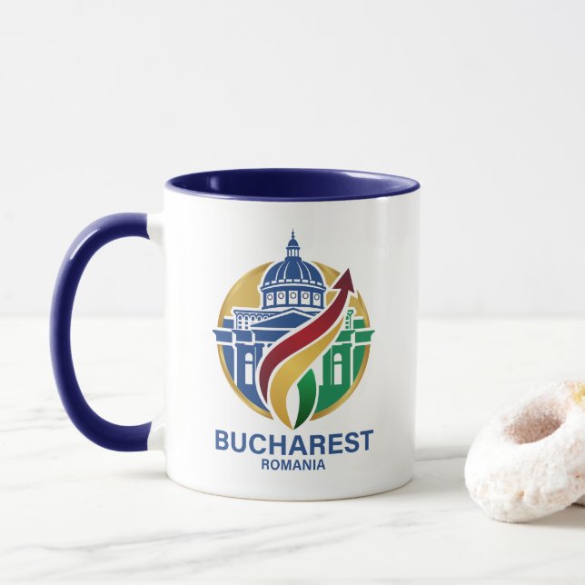 Bucharest Romania Eastern European Tasse (Mit Donut)
