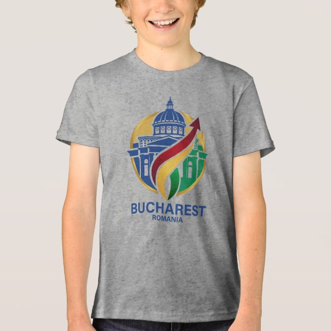 Bucharest Romania Eastern European Tri-Blend Shirt (Vorderseite)