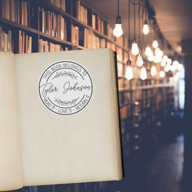 Buchaufkleber, Buchzeichen Book Briefmarke Custom  Runder Aufkleber (Von Creator hochgeladen)